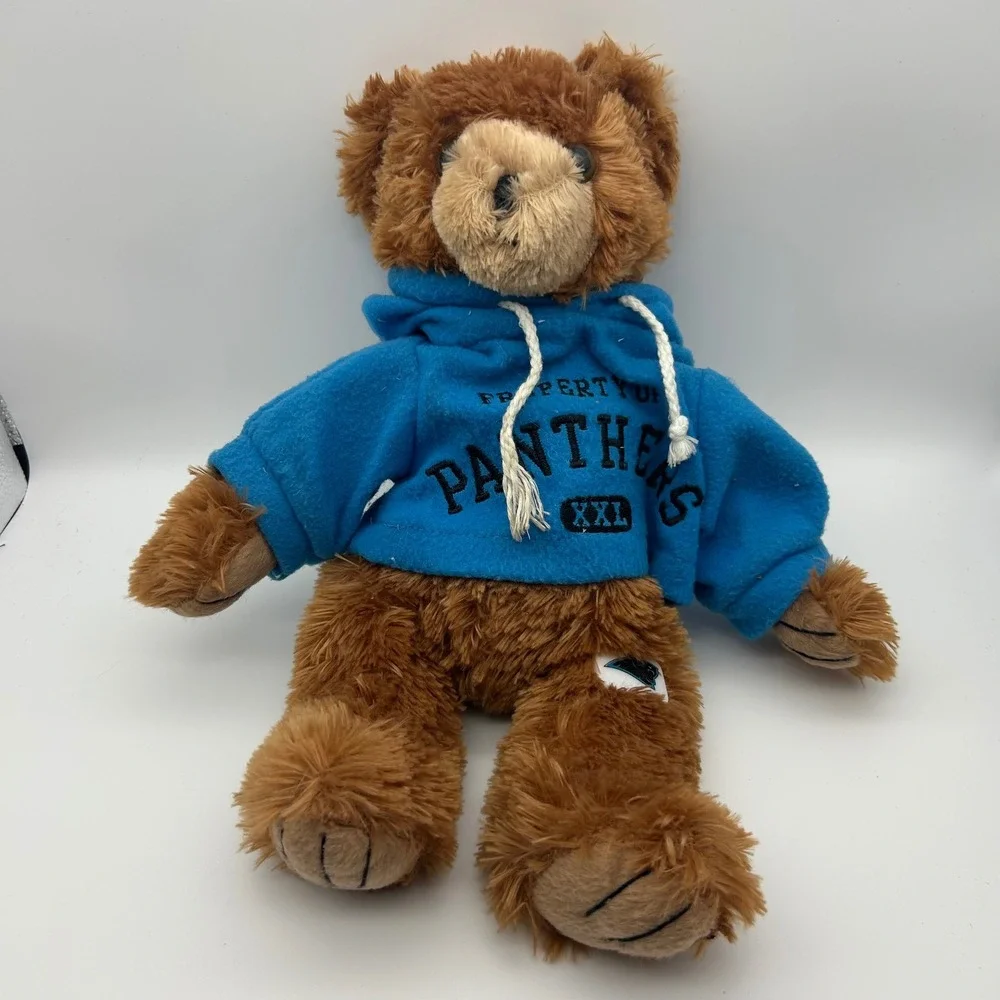 Carolina‎ Panthers Teddy Bear Plush Blue Hoodie XXL Logo Stuffed Animal Kids Toy
